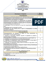 Budget of Work Esp