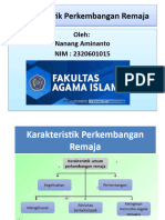 Karakteristik Perkembangan Remaja