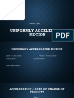 Uniformly Accelerated Motion