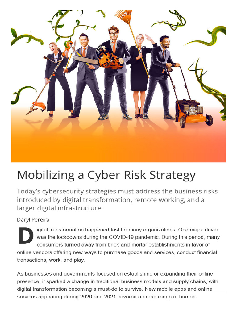 Mobilizing A Cyber Risk Strategy | PDF | Computer Security | Security