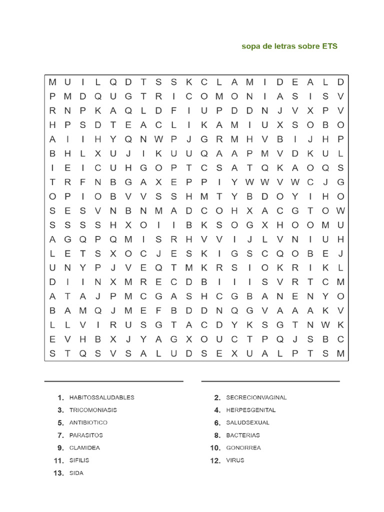 Sopa de Letras de ETS | PDF