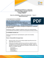 Guía de actividades y rúbrica de evaluación - Unidad 2 - Tarea 3 - Representaciones
