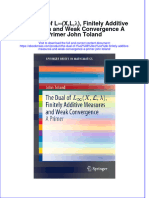 The Dual Of L%E2%88%9Exl%Ce%Bb Finitely Additive Measures And Weak Convergence A Primer John Toland download 2024 full chapter