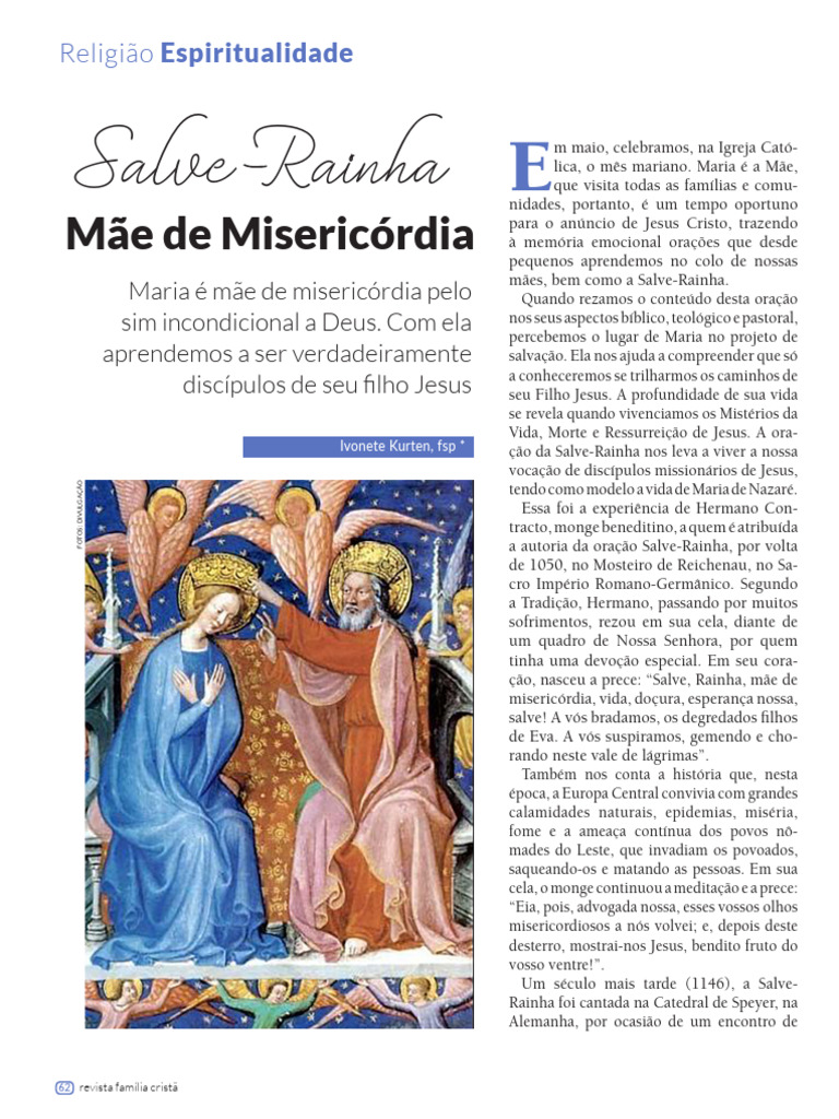 A Oração Salve-Rainha e Maria | PDF | Maria, mãe de Jesus