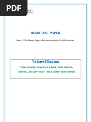 Ntse Mat Sample Paper