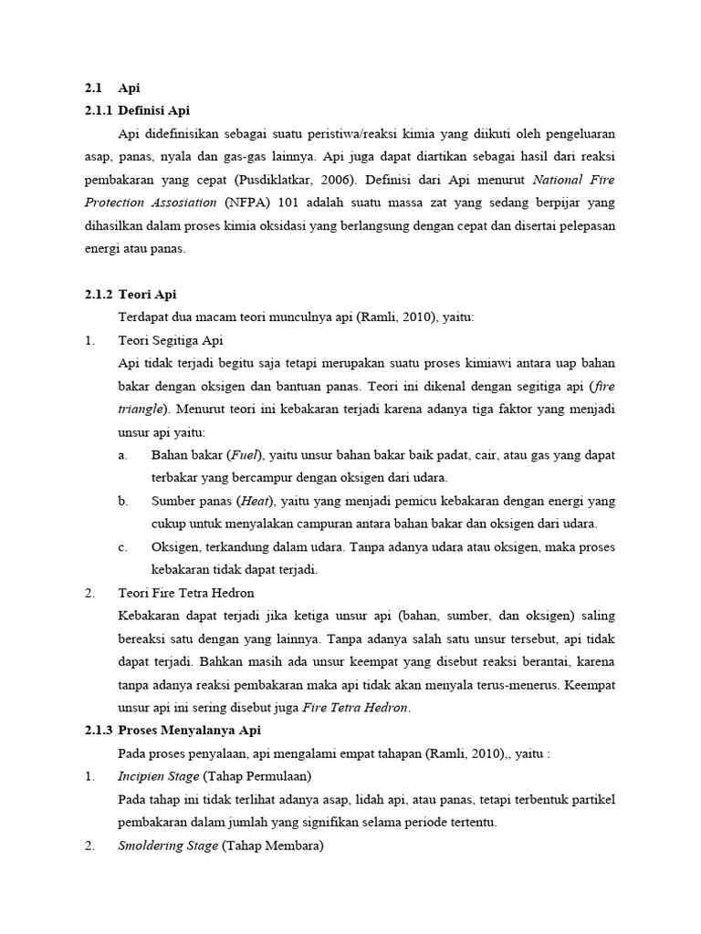 Teori dan Proses Api dalam Kebakaran | PDF