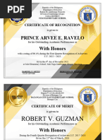 Certificates For Recognition