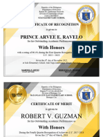 Certificates For Recognition