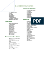 LIST OF ACCEPTED MATERIALS From Webpage FINAL