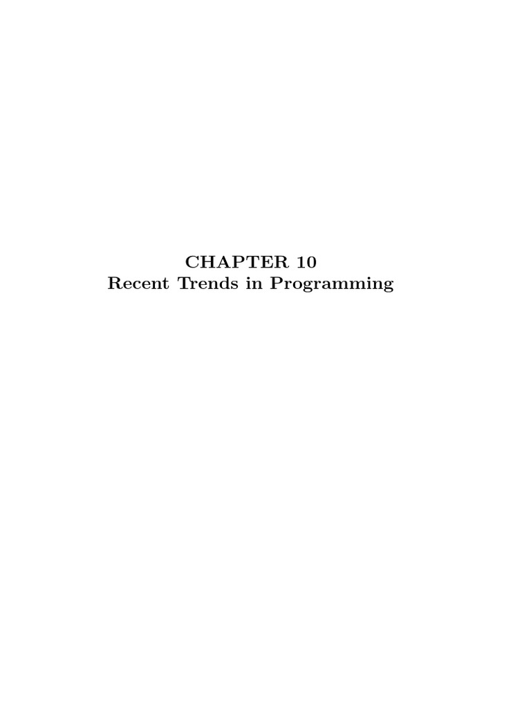 Chapter 10 Recent Trends in Programminggg | PDF | Object Oriented ...