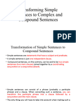 Transforming Simple Sentences To Complex and Compound Sentences - Grammar and Speech Enhancement
