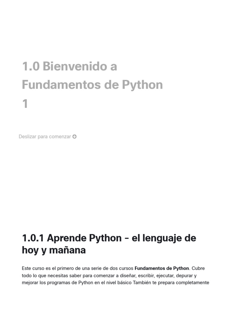 Fundamentos de Python: Curso Introductorio | PDF | Lenguaje de ...