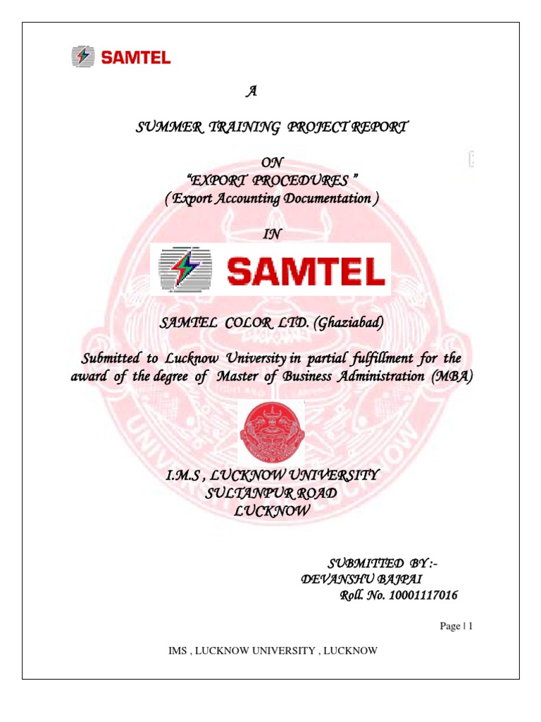 Export Procedures at Samtel Color Ltd. | PDF | Exports | Economies
