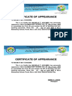 Certificate of Appearance