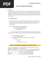 Module 5 Excel Formulas and Functions