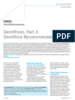 Dentifrices. Part 3: Dentifrice Recommendations