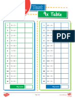 Times Tables Test - 9x Table