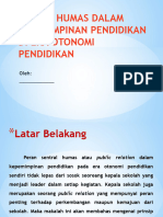 Prinsip Humas Dalam Kepemimpinan Pendidikan Di Era Otonomi