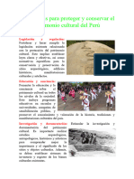 Sugerencias para Proteger y Conservar El Patrimonio Cultural Del Perú