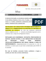 Coronavírus E O Condomínio - Lxviii: São Paulo, 22 de Junho de 2021. Ilmos. Srs. Condôminos Do