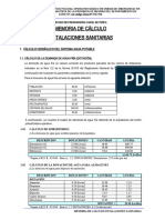 MEMORIA DE CALCULO INST. SANITARIAS KJ 105 Ok