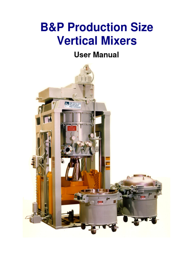 Production Size Vertical Mixer User Manual (16PVM, 600liter) | Download ...