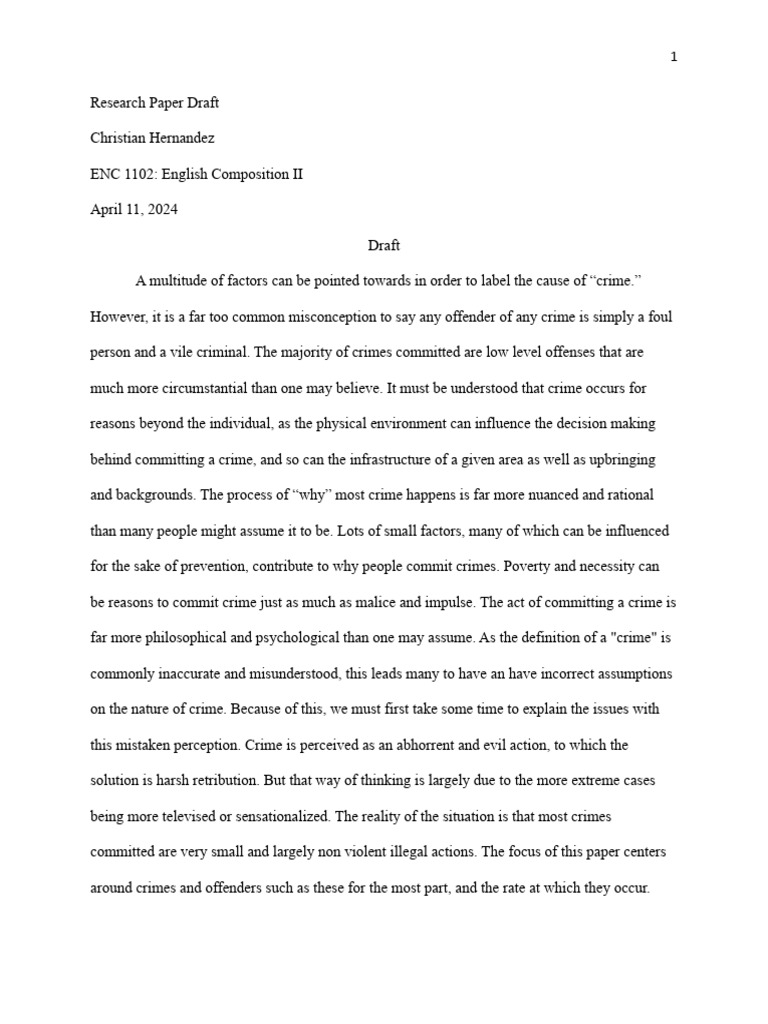 Research Paper Draft-1 | PDF | Crimes | Crime & Violence