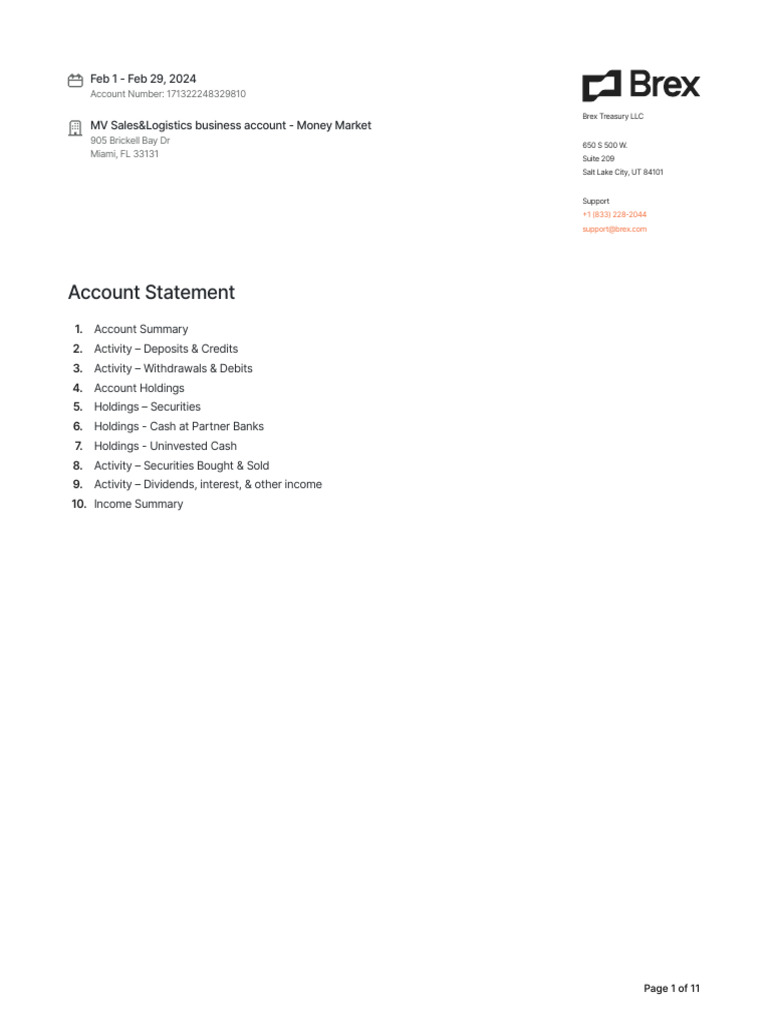 Mv-Sales&logistics Statement 2024.02.01-2024.03.01 | PDF | Money Market ...