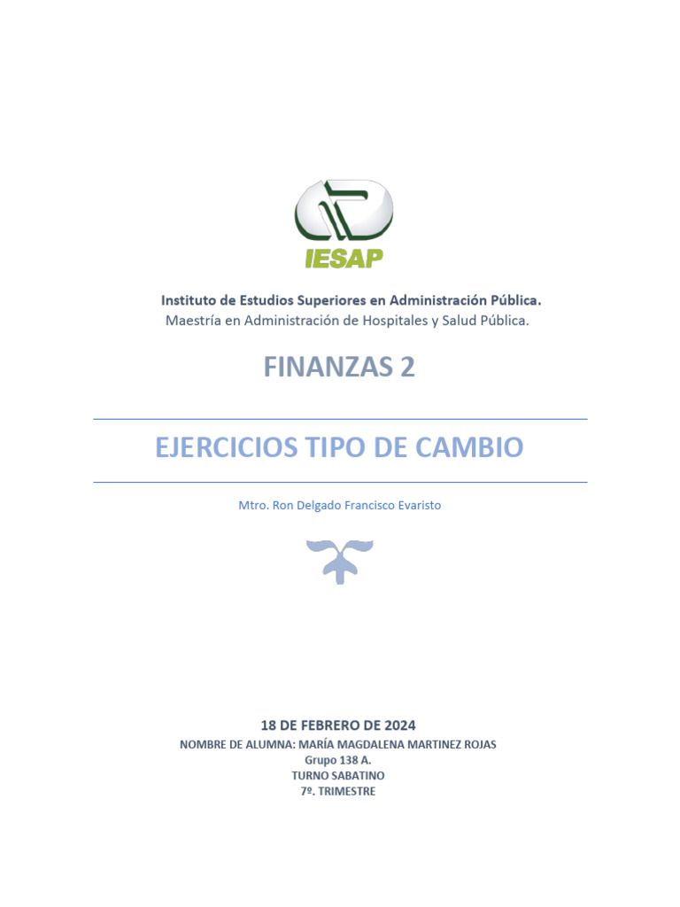 Ejercicios Tipo de Cambio 17 02 2024 | PDF | Tipo de cambio | Tasas de ...