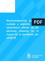 MSAL Recomendaciones Atencion y Cuidado Salud Mental Personas Mayores en El Maraco de COVID-19. 2021