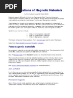 Classifications of Magnetic Materials