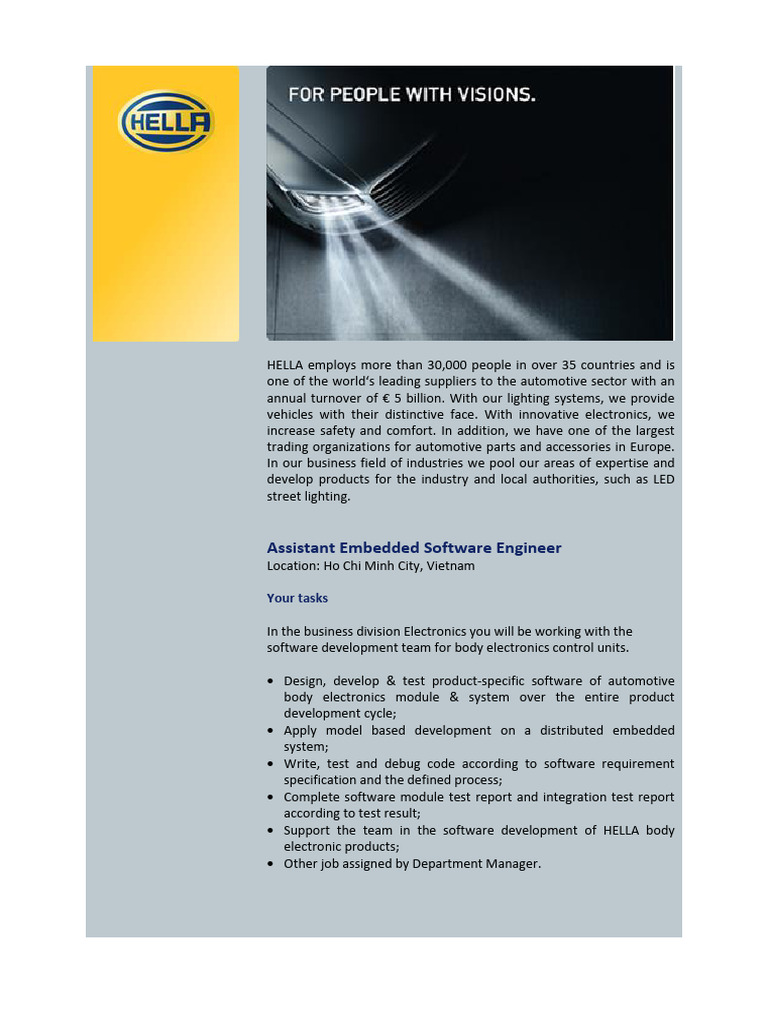 4.1 - Assistant Embedded SW Engineer | PDF | Embedded System | Software