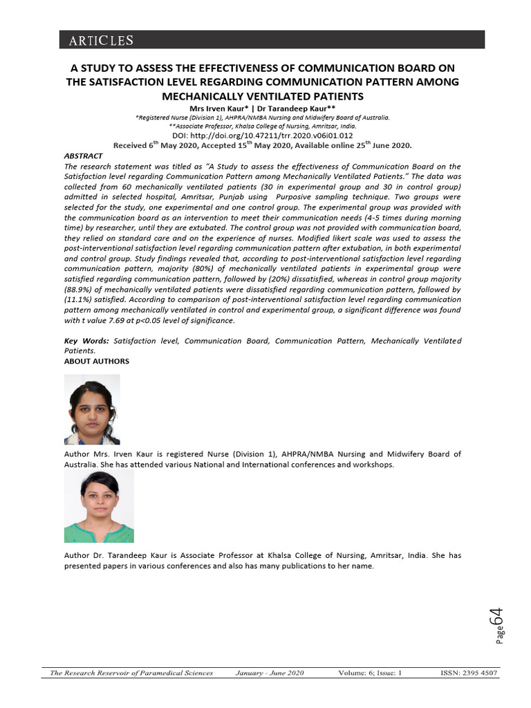 Article 12 TRR Latestttt | PDF | Nursing | Experiment