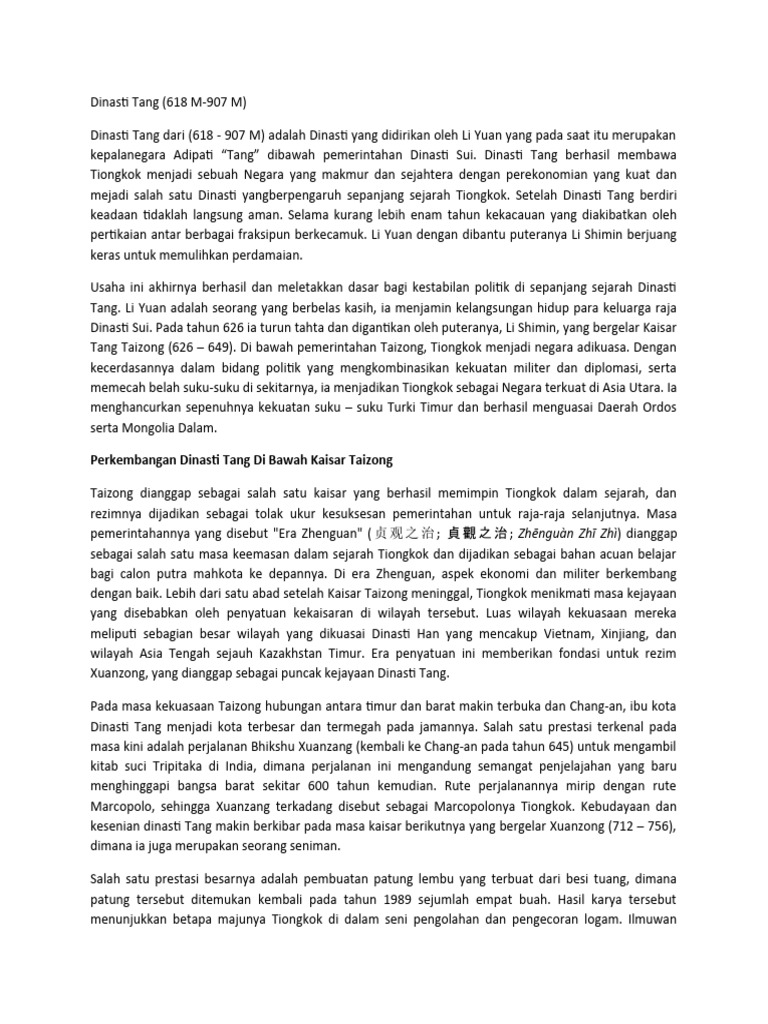 Tang Dynasty | PDF | Politik