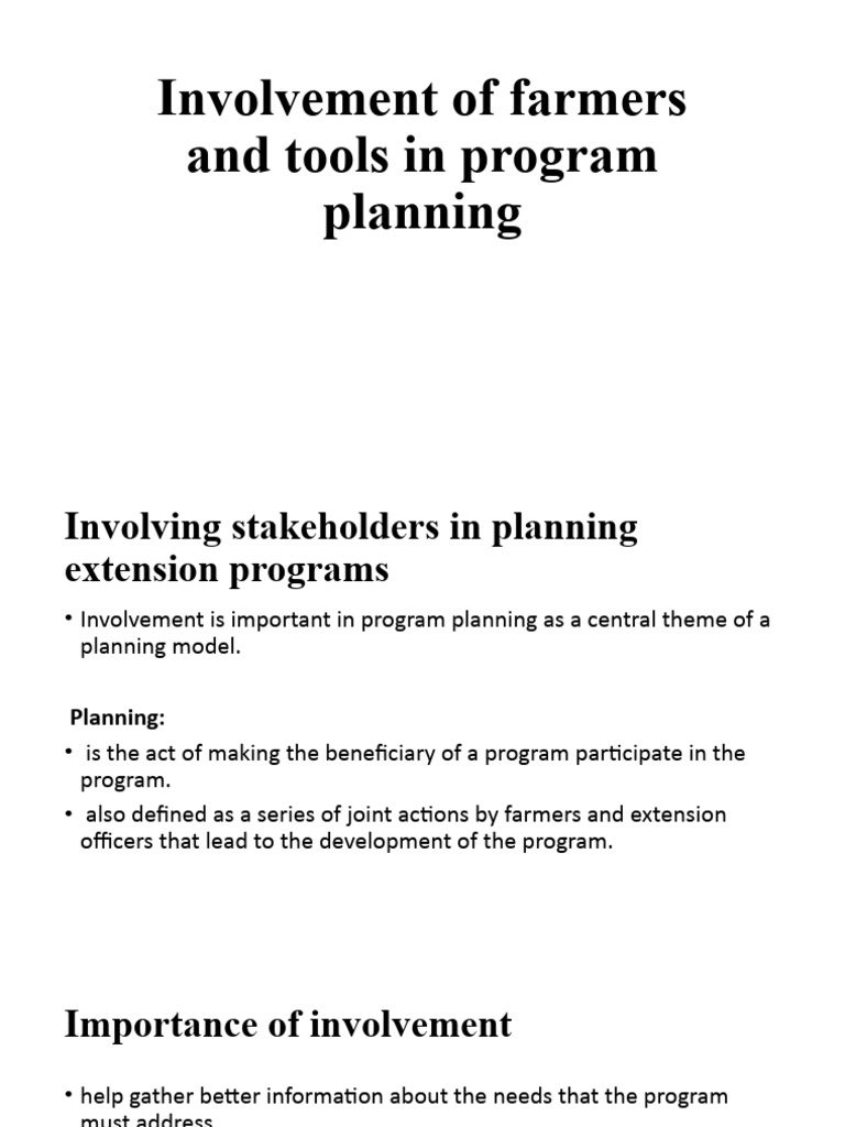 Engaging Farmers in Program Planning | PDF | Business