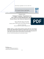 Foreign Countries' Experiences On The Carbon Credit Management and The Green House Gas Emission Quota Exchange