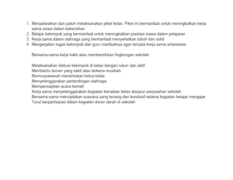 Contoh Kegiatan Kerja Sama di Sekolah | PDF | Karier & Perkembangan ...