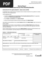 Medical Report For Canada Pension Plan Disability Benefits