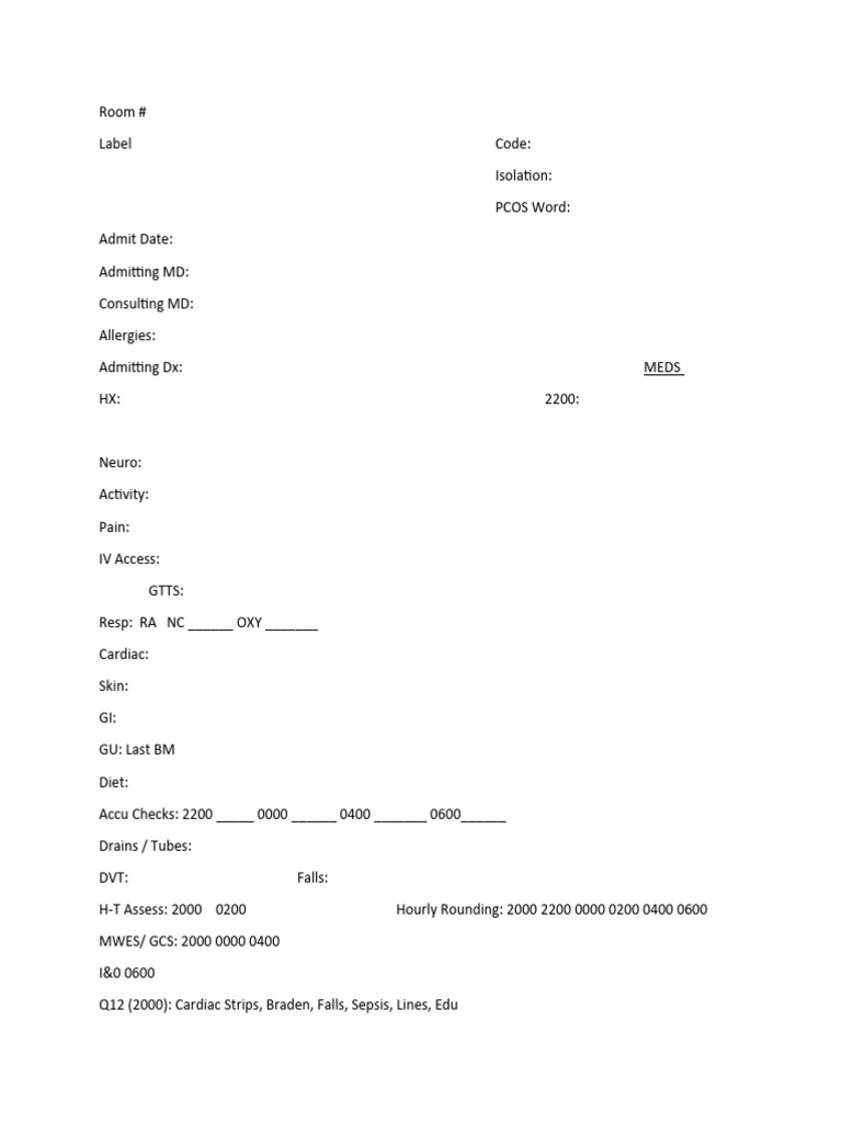 Kats cerner report sheet night s pdf