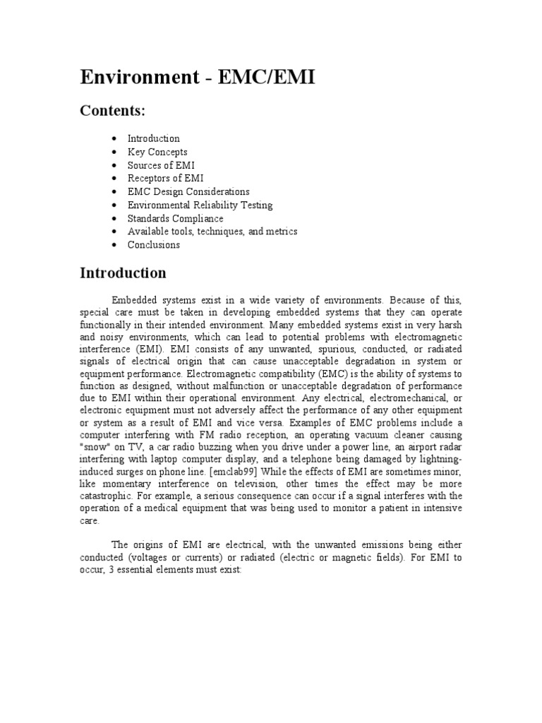 Emi, Emc | PDF | Electromagnetic Interference | Electromagnetic ...
