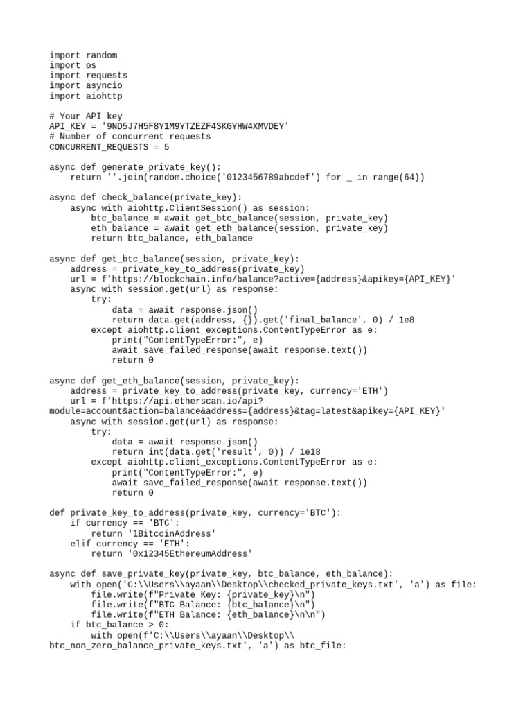BTC and Eth Random Private Key HEX Pyhton+ Storage | PDF | Computing ...
