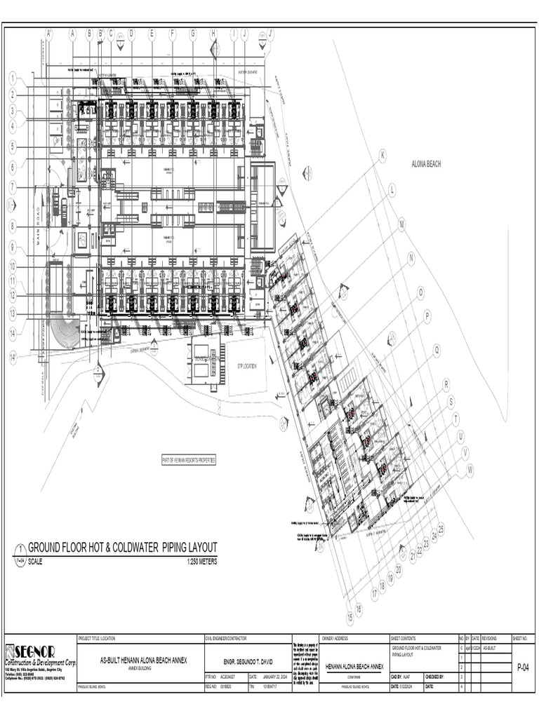 P-04 AS-BUILT GROUND FLOOR HOT & COLDWATER PIPING LAYOUT-Model | PDF