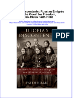 Utopias Discontents Russian Emigres And The Quest For Freedom 1830S 1930S Faith Hillis download 2024 full chapter