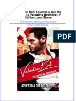 Valentine Bet Apuesto A Que Me Quieres 2 Valentine Brothers 1A Edition Lana Stone download 2024 full chapter