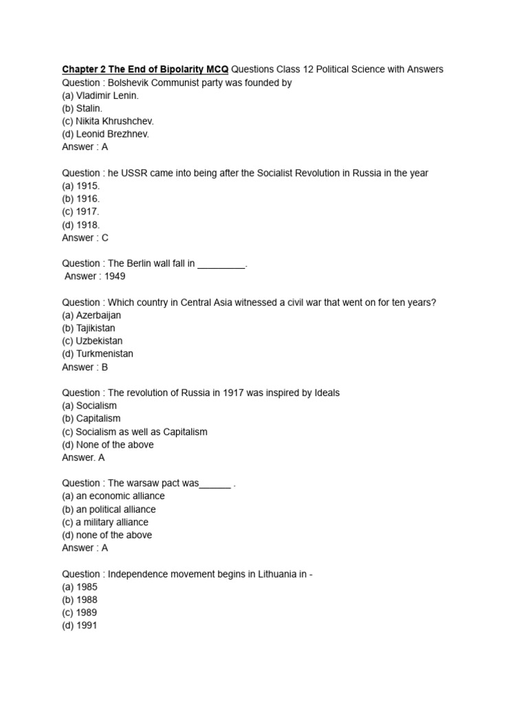 Pol sc 12 cbsc 2nd chapter end of bipolar system pdf soviet union