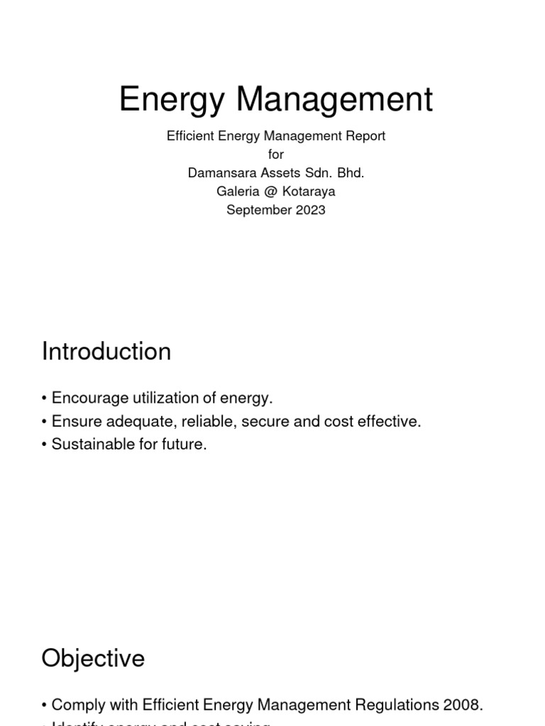 Efficient Energy Management Report 2023 | PDF | Energy Conservation ...