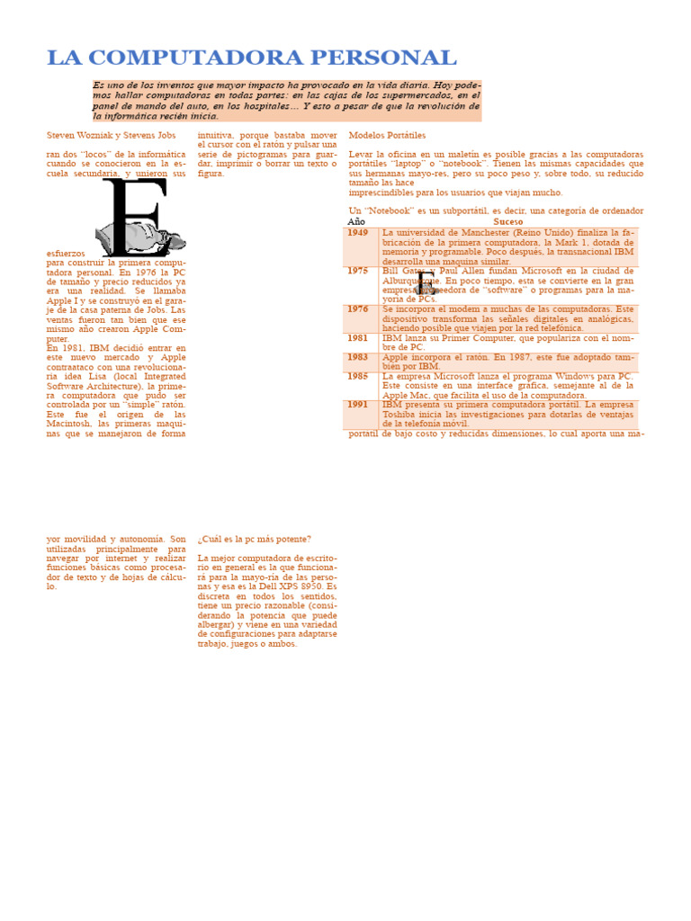 La Computadora Personal | PDF | Computadoras personales | Apple Inc.