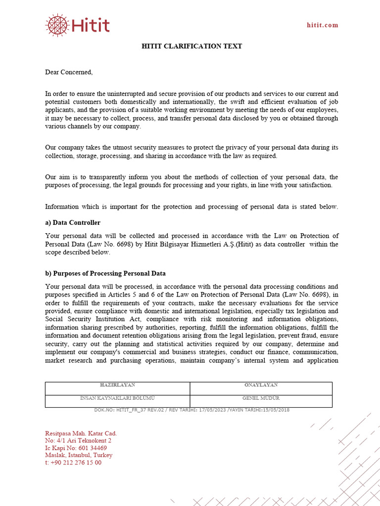 Personal Data Processing at Hitit | PDF | Social Media | Popular ...