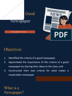 Criteria of a Good Newspaper