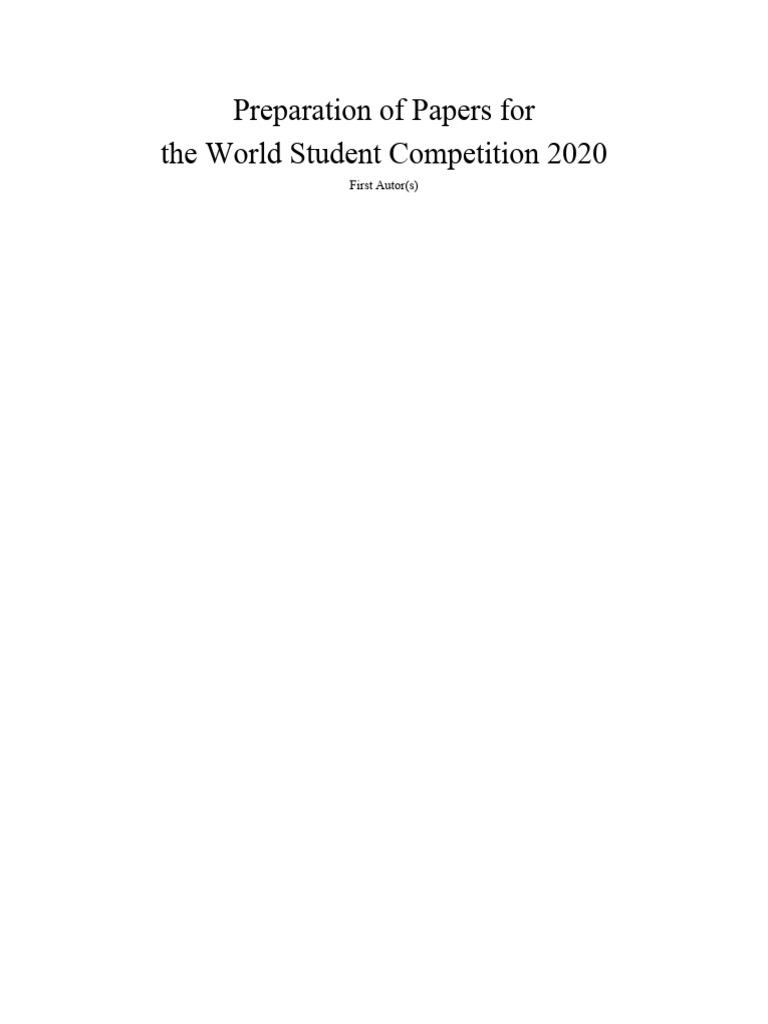 World Student Competition Paper Template | PDF | Typefaces | Microsoft Word